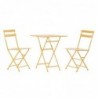 Ensemble Table + 2 Chaises DKD Home Decor Moutarde Métal (60 x 60 x 75 cm)   - Article pour la maison à prix grossiste