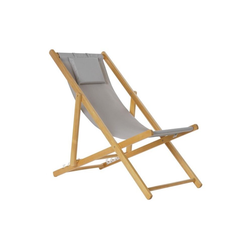 Chaise longue DKD Home Decor Gris Naturel Polyester MDF (57,5 x 113 x 77 cm) - bain de soleil à prix de gros