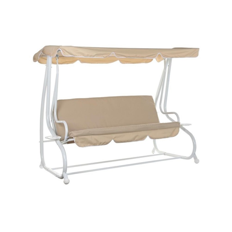 Bench DKD Home Decor Beige Swing Polyester Steel (210 x 120 x 164 cm) - Article for the home at wholesale prices