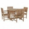 Ensemble Table + 4 Chaises DKD Home Decor Vert Teck (120 x 120 x 75 cm) (5 pcs)   - Article pour la maison à prix grossiste