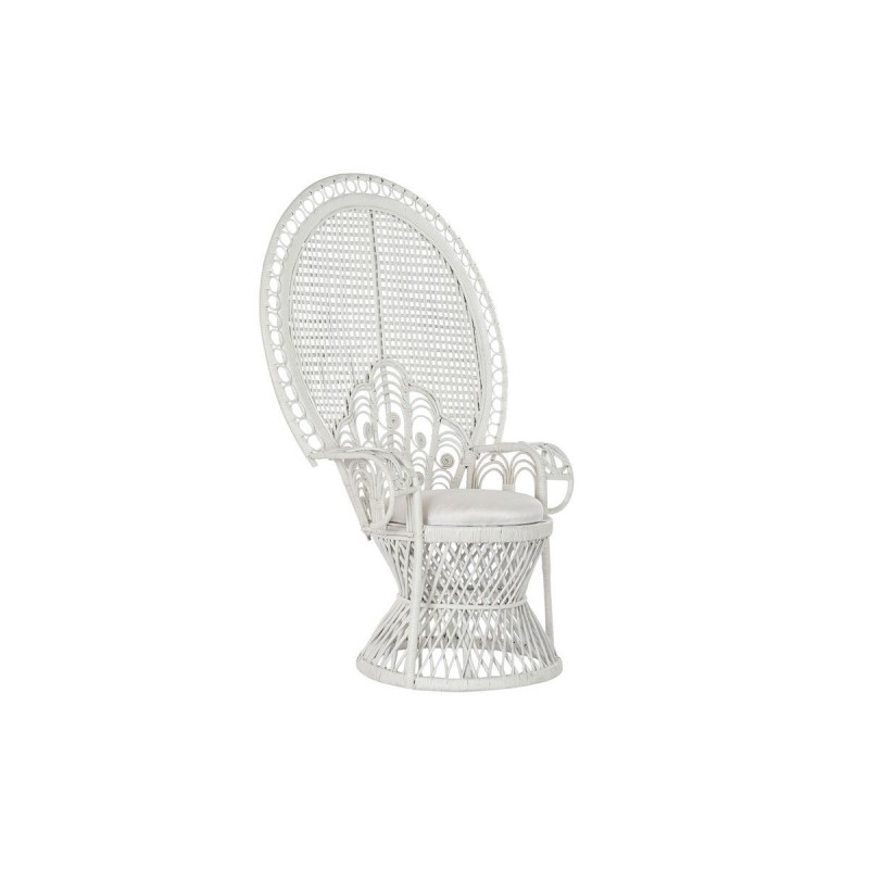 Garden chair DKD Home Decor Polyester White Rattan (96 x 66 x 145 cm) - Article for the home at wholesale prices