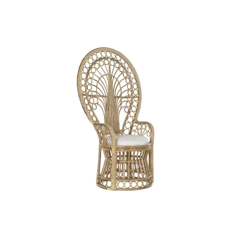 Garden chair DKD Home Decor Natural Polyester White Rattan (92 x 66 x 145 cm) - Article for the home at wholesale prices