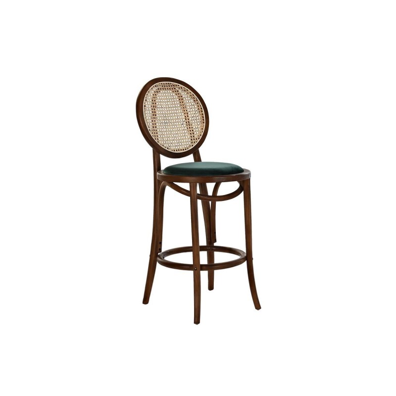 Stool DKD Home Decor Dark Green Brown Rattan Elm (43 x 43 x 108 cm) - Article for the home at wholesale prices