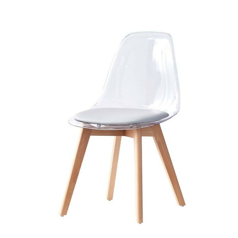 Chaise de Salle à Manger DKD Home Decor Gris Bois Polycarbonate (54 x 47 x 81 cm) - Article pour la maison à prix grossiste