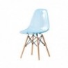 Chaise de Salle à Manger DKD Home Decor Naturel Bleu PVC Bouleau (50 x 46 x 83,5 cm) - Article pour la maison à prix de gros