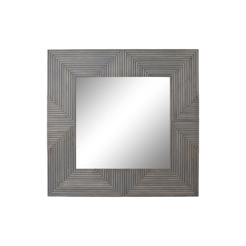 Wall mirror DKD Home Decor Gray Mirror Mango wood (121 x 4 x 121 cm) - Article for the home at wholesale prices