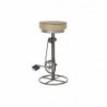 Stool DKD Home Decor Silver Metal Light Brown Wicker (44 x 41 x 82 cm) - Article for the home at wholesale prices