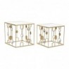 Set of 2 Nesting Tables DKD Home Decor Miroir Doré Métal (50 x 50 x 50 cm) (2 pcs) - Article for the home at wholesale prices
