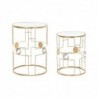 Set of 2 Nesting Tables DKD Home Decor Miroir Doré Métal (40 x 40 x 54.5 cm) (2 pcs) - Article for the home at wholesale prices