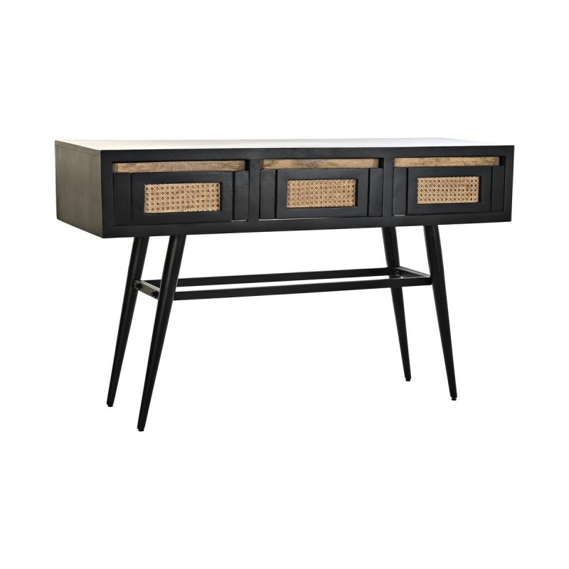 Console DKD Home Decor Natural Black Rattan Mango wood (125 x 40 x 76 cm) - Article for the home at wholesale prices