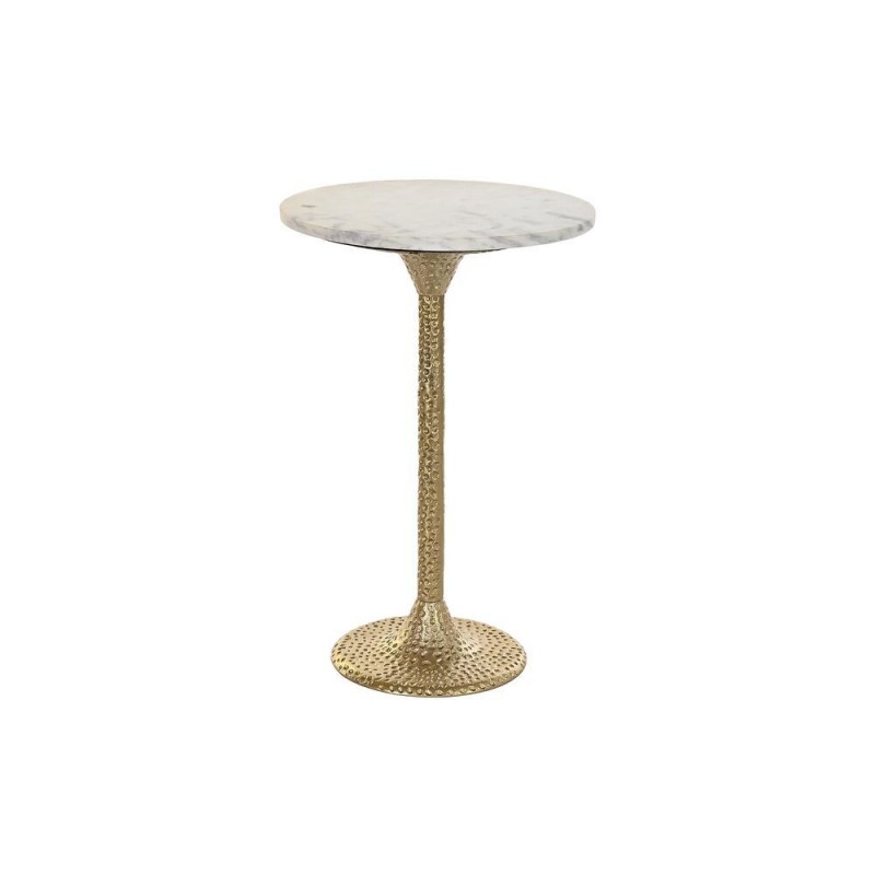 Side table DKD Home Decor Doré Aluminium Blanc Marbre (40 x 40 x 61 cm) - Article for the home at wholesale prices