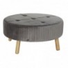 Repose-pied DKD Home Decor Bois Velours Gris foncé (80 x 80 x 38 cm) - Article pour la maison à prix de gros