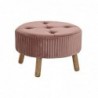 Footrest DKD Home Decor Naturel Bois Velours Rose clair (61 x 61 x 38 cm) - Article for the home at wholesale prices