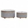 Coffre de Rangement DKD Home Decor Naturel Gris clair (80 x 80 x 43 cm) (2 pcs) - Article pour la maison à prix de gros