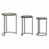 Set of 3 Tables DKD Home Decor Black Gold Copper Aluminum (44 x 44 x 61 cm) (3 pcs) - Article for the home at wholesale prices