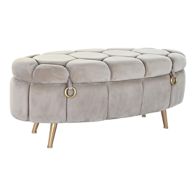 Chest bench DKD Home Decor Beige Métal Polyester (125 x 55 x 53 cm) - Article for the home at wholesale prices