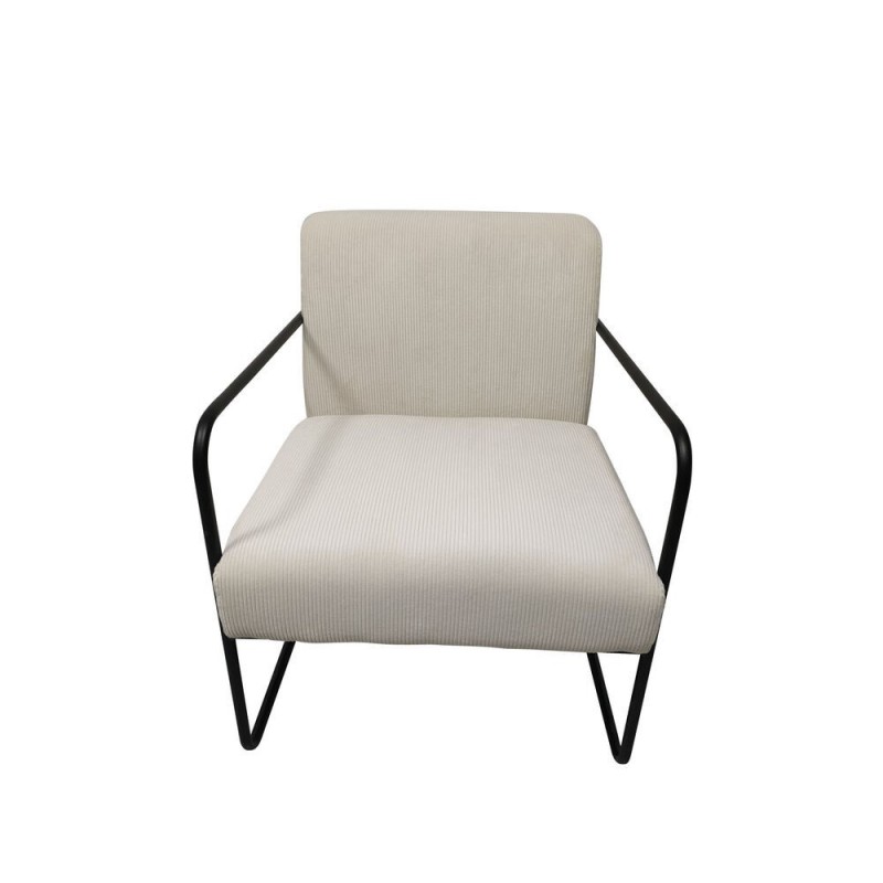 Armchair DKD Home Decor Black Polyester White Iron (64 x 74 x 79 cm) - Article for the home at wholesale prices