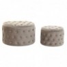 Footrest DKD Home Decor Polyester MDF Light gray (70 x 70 x 42 cm) - Article for the home at wholesale prices