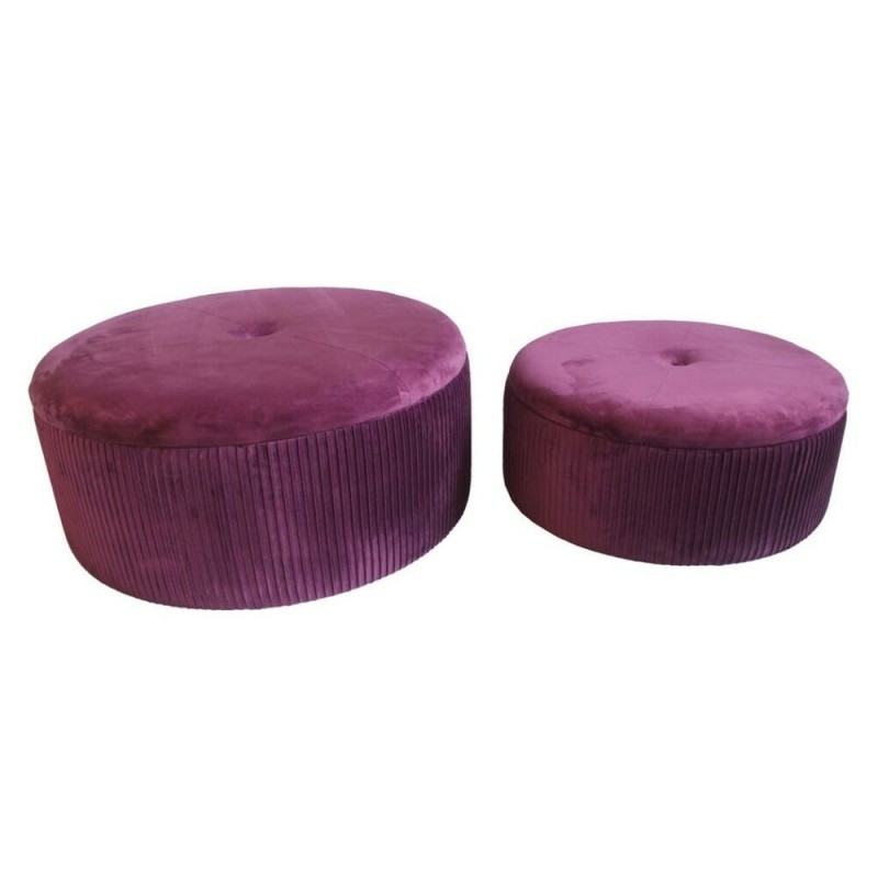Footrest DKD Home Decor Polyester MDF Bordeaux (70 x 70 x 28 cm) - Article for the home at wholesale prices