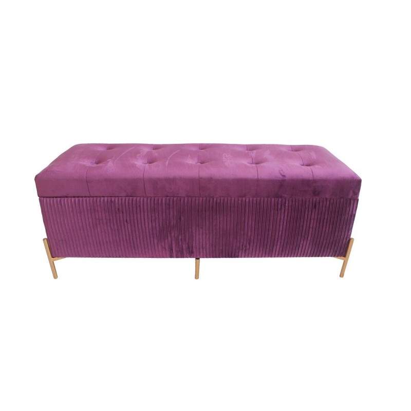 Footboard Bench DKD Home Decor Purple Polyester MDF Bordeaux Glamour (115 x 40 x 45 cm) - Article for the home at wholesale prices