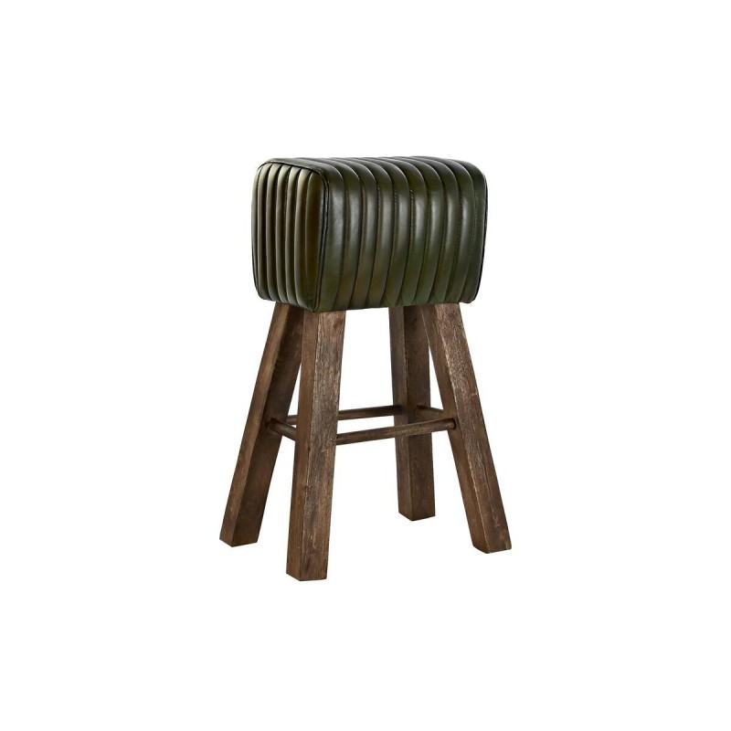 Stool DKD Home Decor Brown Wood Green Leather (41 x 30 x 79 cm) - Article for the home at wholesale prices