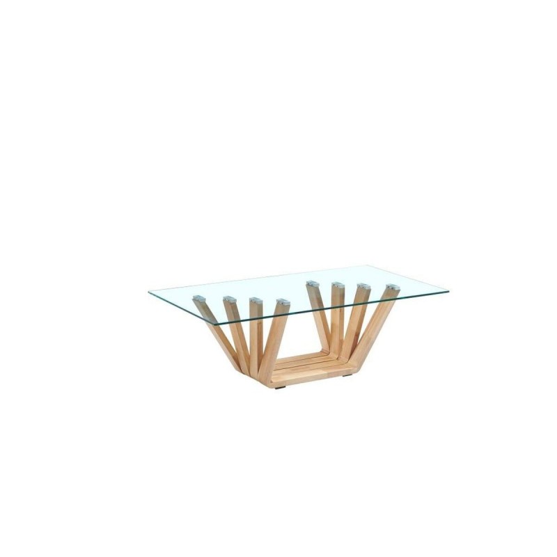Coffee table DKD Home Decor Glass walnut (130 x 70 x 42 cm) - Article for the home at wholesale prices