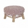 Footrest DKD Home Decor Natural Wood Brown Cotton Light Pink (48 x 48 x 30 cm) - Article for the home at wholesale prices