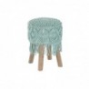 Footrest DKD Home Decor Wood Brown Cotton Mint (30 x 30 x 45 cm) (33 x 33 x 43 cm) - Article for the home at wholesale prices