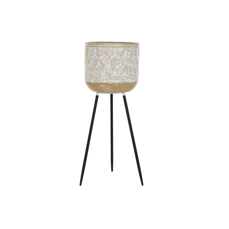 DKD Home Decor Metal Planter White Two-tone (31 x 31 x 86 cm) - Article for the home at wholesale prices