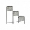 DKD Home Decor Metal Grey planter (82 x 25 x 81 cm) - Article for the home at wholesale prices