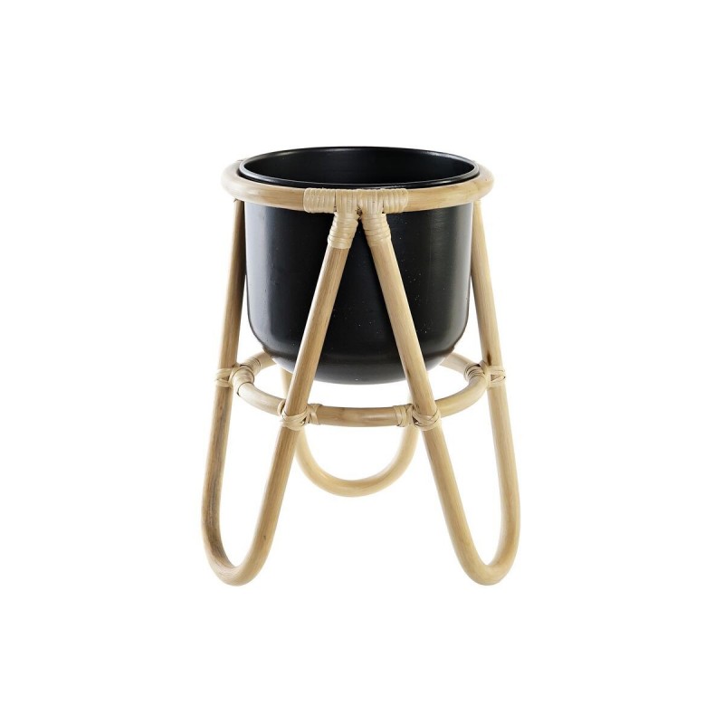 Cache-pot DKD Home Decor Naturel Noir Métal Colonial Bambou (26 x 26 x 40 cm) - Article pour la maison à prix de gros