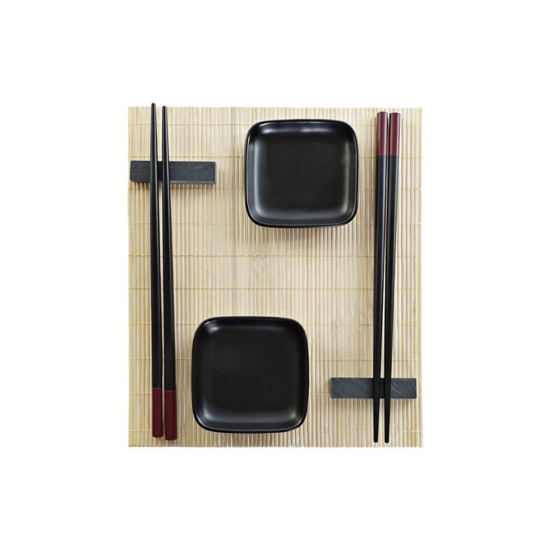Set de sushi DKD Home Decor Bambou Grès (7 pcs) (27,8 x 17,8 x 3 cm) - set à sushi à prix grossiste