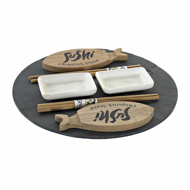 DKD Home Decor Ceramic Slate Bamboo sushi set (9 pcs) - sushi set at wholesale prices
