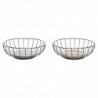 Fruit bowl DKD Home Decor Metal MDF (28 x 28 x 11 cm) (2 Units) - fruit basket at wholesale prices