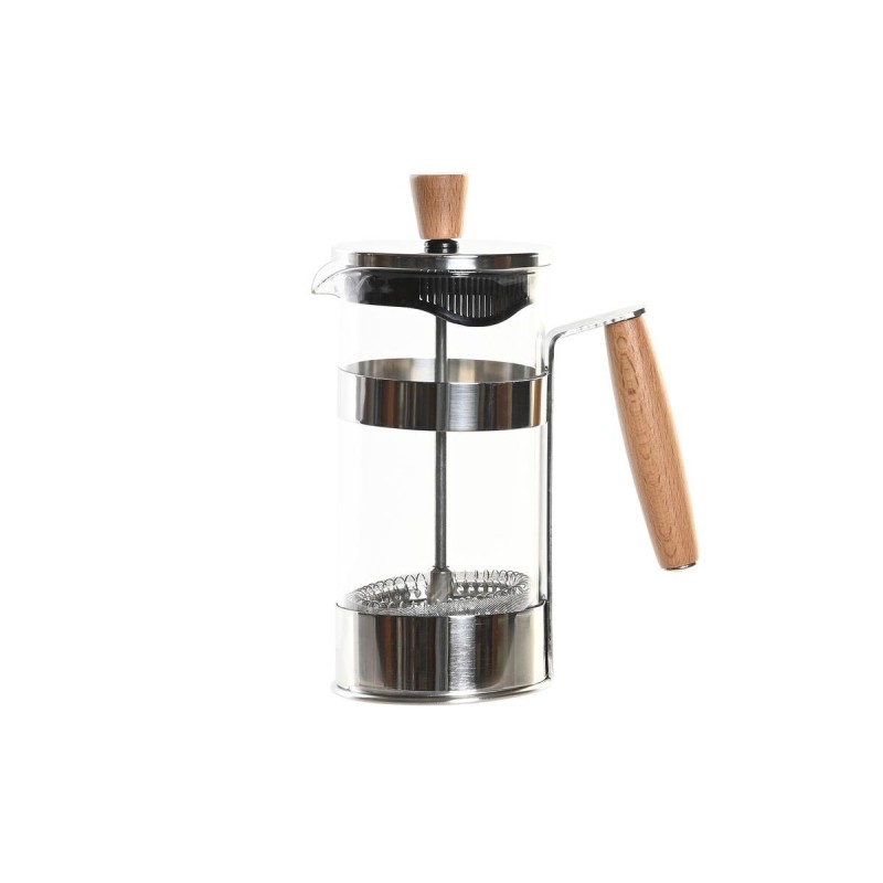 Piston Coffee Maker DKD Home Decor Natural Silver Stainless Steel Borosilicate Glass (16 x 9 x 18.5 cm) (350 ml) - Coffee maker at wholesale prices