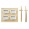 Set de sushi DKD Home Decor Naturel Blanc Bambou (28 x 22 x 2,5 cm) - set à sushi à prix grossiste