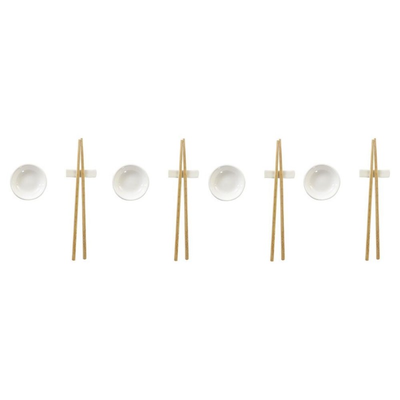 Sushi set DKD Home Decor Natural White Bamboo Sandstone (27.3 x 20.3 x 2.5 cm) - sushi set at wholesale prices