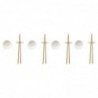 Set de sushi DKD Home Decor Naturel Blanc Bambou Grès (27,3 x 20,3 x 2,5 cm) - set à sushi à prix de gros