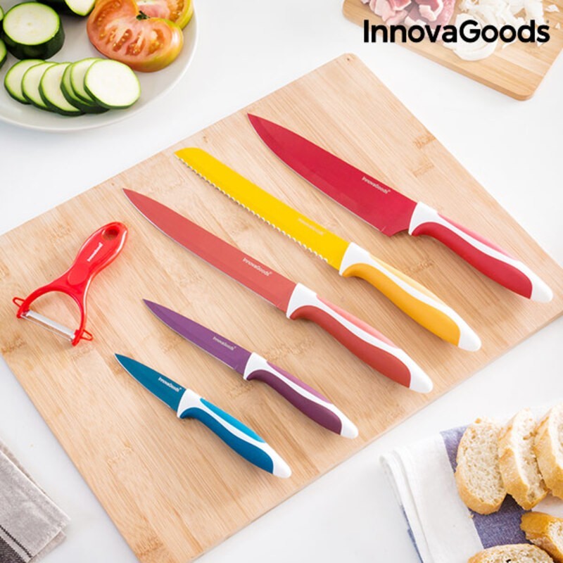 Knoolvs InnovaGoods 6 Piece Ceramic Knife and Peeler Set - ceramic knife at wholesale prices