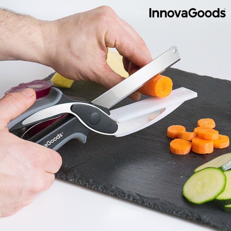 Scissor Knife with Integrated Scible Mini Cutting Board InnovaGoods - Innovagoods products at wholesale prices