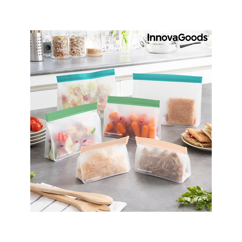 Zags InnovaGoods 6 Piece Hermetic Reusable Bag Set - Innovagoods products at wholesale prices