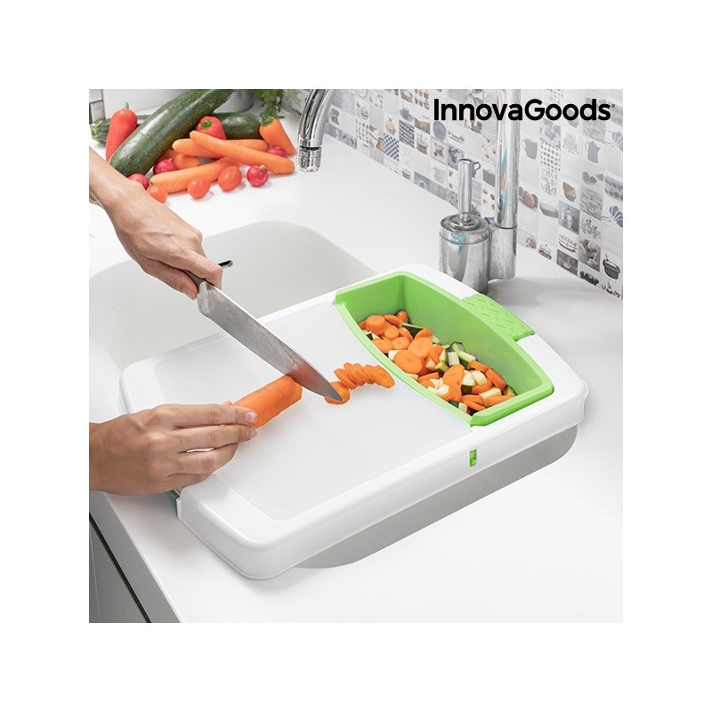 3-in-1 PractiCut InnovaGoods Extendable Cutting Board with Tray, Container and Drainer - drainer at wholesale prices