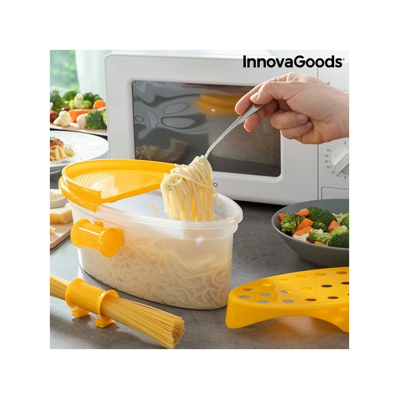 Cuiseur de Pâtes 4 en 1 pour Micro-ondes avec Accessoires et Recettes Pastrainest InnovaGoods à prix grossiste - Produits Innovagoods à prix de gros