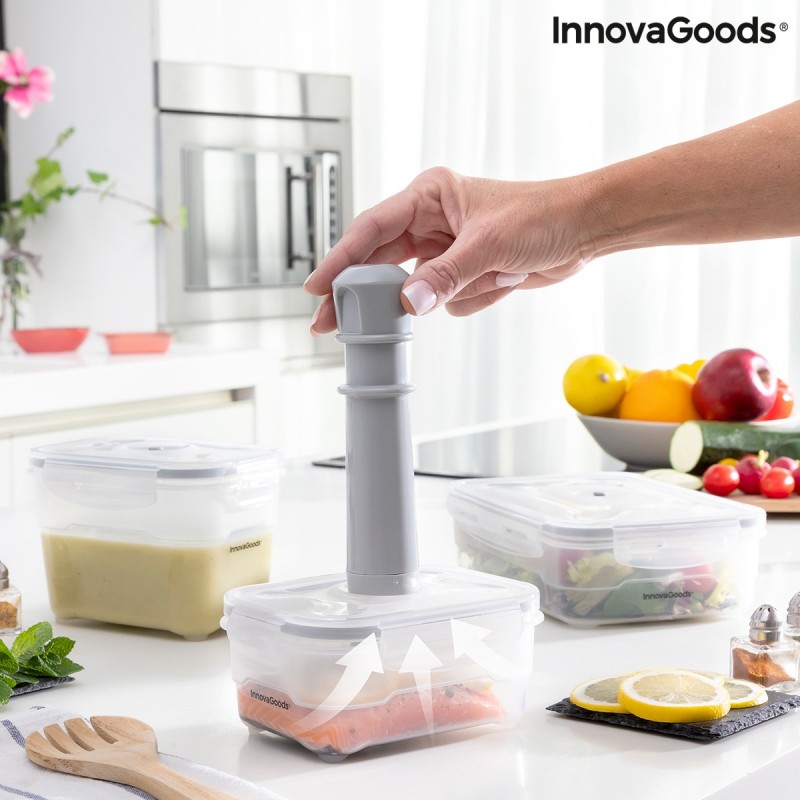 Vacse InnovaGoods Set of 3 Vacuum Packing Containers with Hand Pump - Innovagoods products at wholesale prices