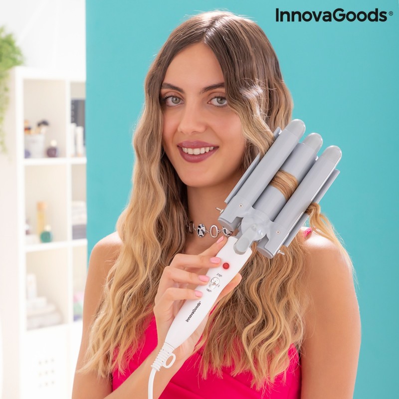 Ceramic Curling Iron with Triple Triler Head InnovaGoods - Innovagoods products at wholesale prices