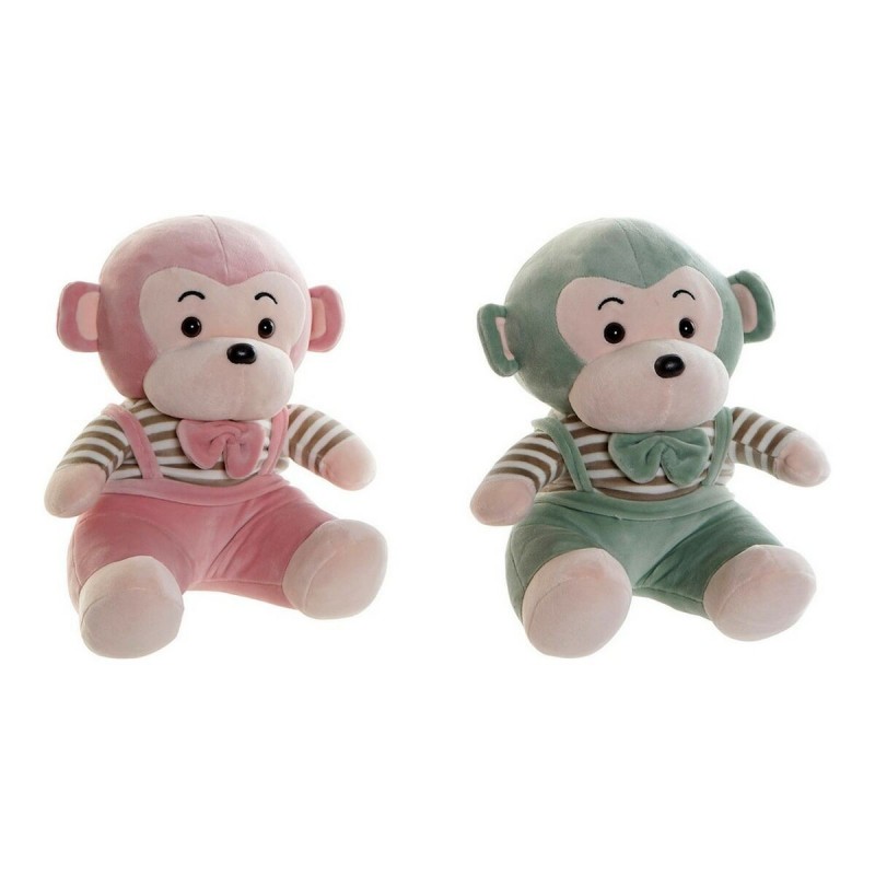 Soft toy DKD Home Decor Green Pink Polyester Monkey (2 pcs) (23 x 20 x 27 cm) - stuffed monkey at wholesale prices