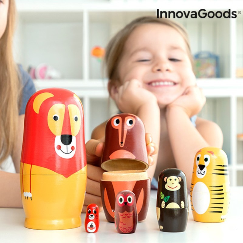 Poupée russe en bois avec figurines d'animaux Funimals InnovaGoods 11 Pièces à prix grossiste - poupée à prix de gros