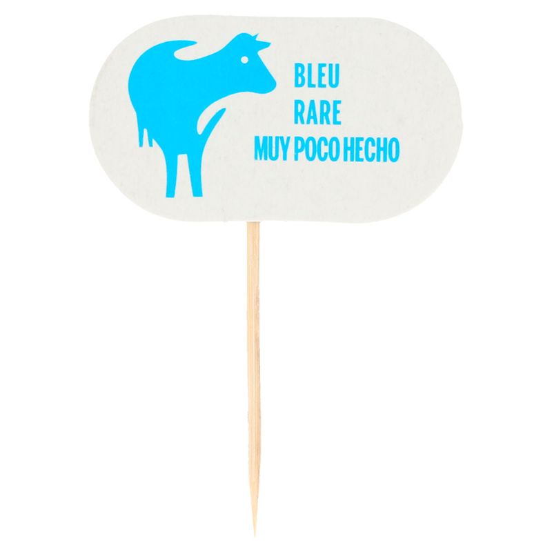 Lot de 100 Steak Marker bleu à prix de gros - Produit en bois à prix grossiste