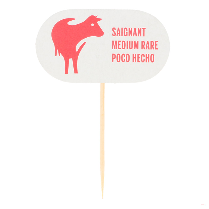 Lot de 100 Steak Marker saignant - Produit en bois à prix grossiste