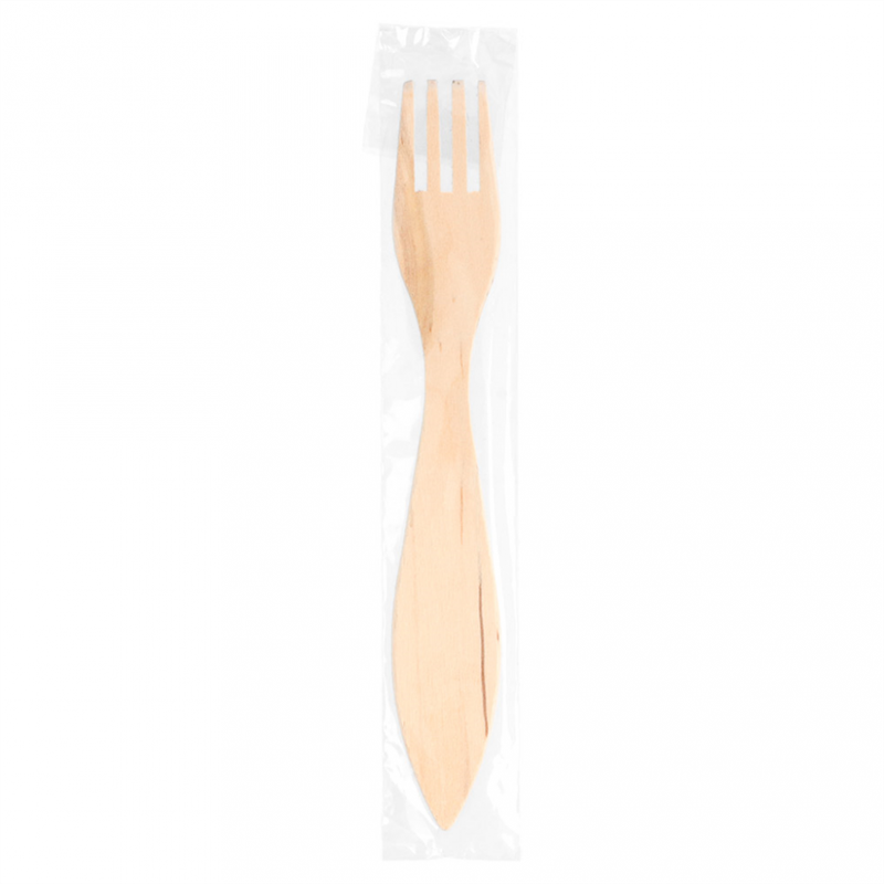 Set of 100 Celofan Bagged Fish Forks - Wooden product at wholesale prices